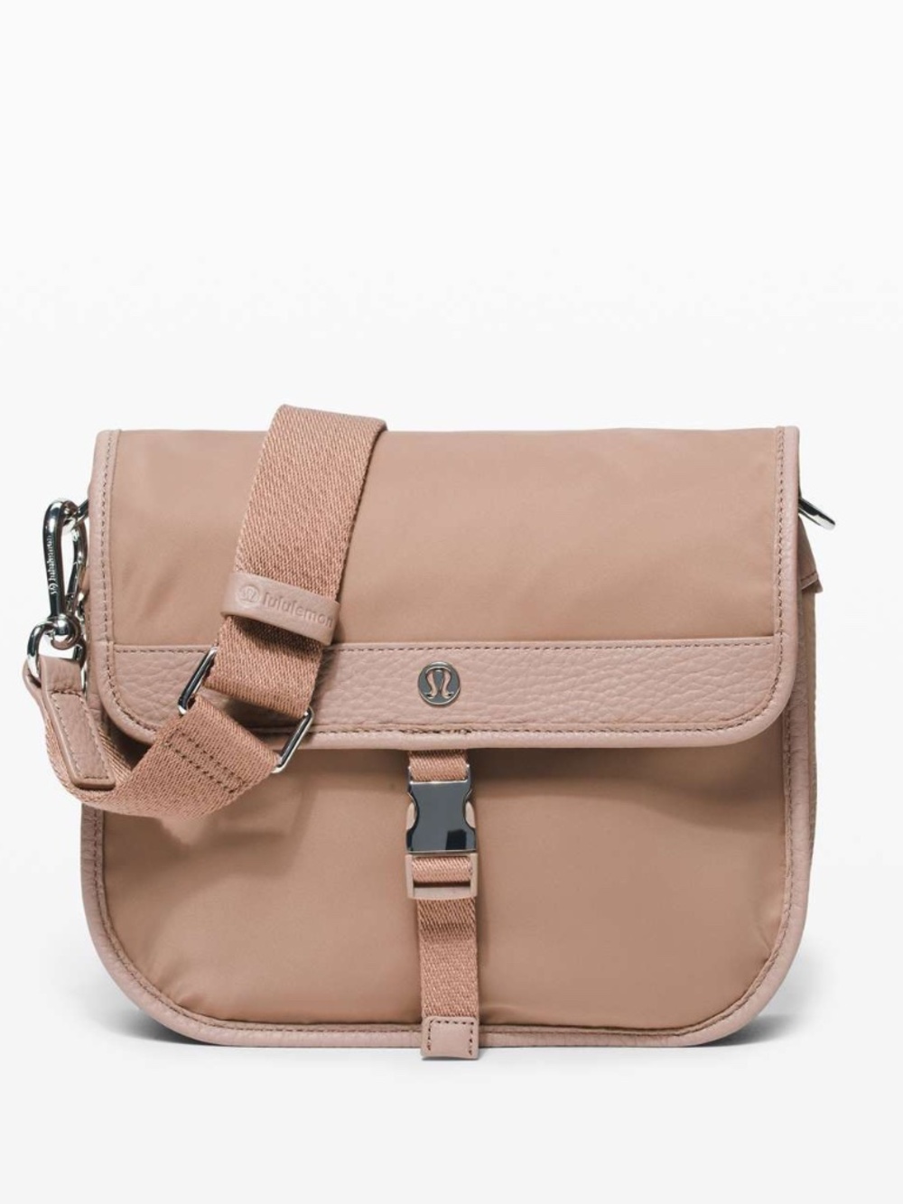 NWT LULULEMON Now and Always Crossbody *5L Bag Soft Sand Leather Trim School Gym